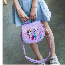 Мода мультфильм принцесса шаблон печати Детская сумка прекрасный детская плечевая Сумка Обувь для девочек Снежная королева сумки на плечо