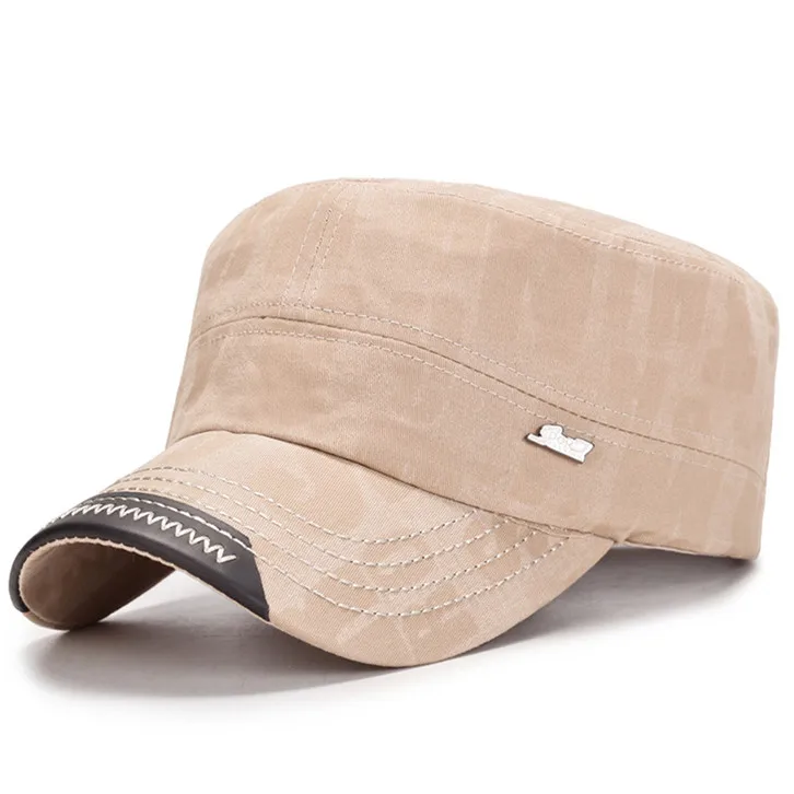 Классическая винтажная Мужская кепка с плоским верхом, облегающая более толстая крышка, зимние теплые военные шапки для мужчин, модная уличная Кепка - Цвет: 02