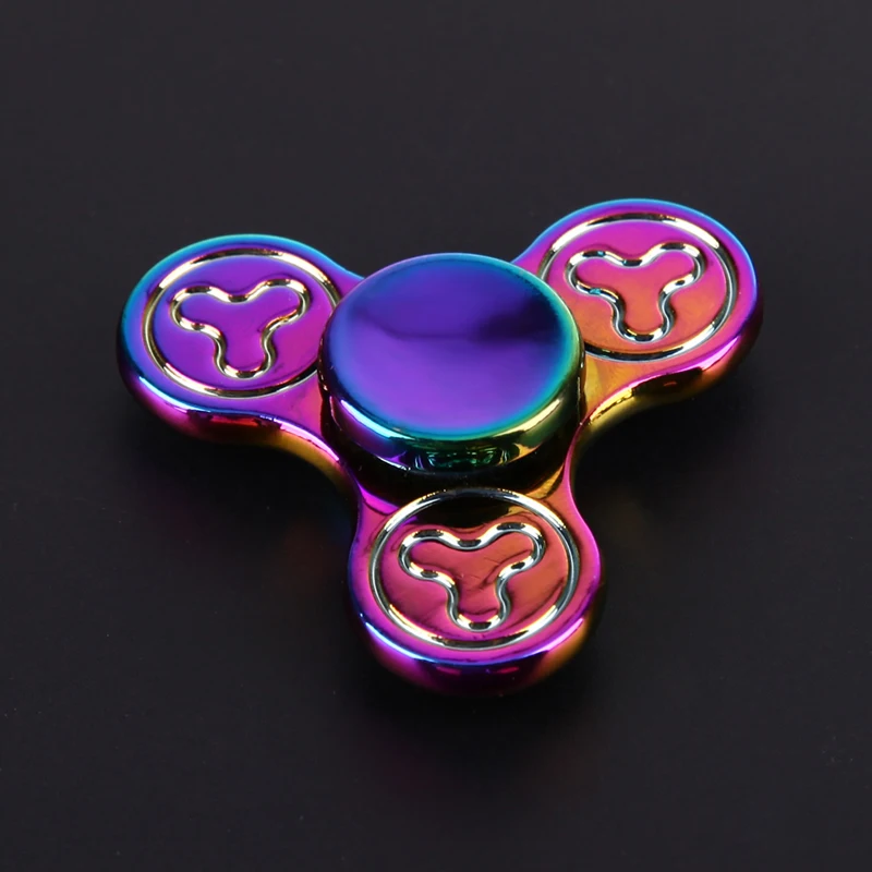 New Rainbow Hand Finger Fidget Spinner Fun Hand Game Desk Focus Toys Anxiety Stress Spinning Top Metal EDC Tri-Spinner Toy New Rainbow Hand Finger Fidget Spinner Fun Hand Game Desk Focus Toys Anxiety Stress Spinning Top Metal EDC Tri-Spinner Toy