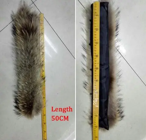 Натуральный мех енота для мехового воротника 50 см * 12 аксессуары шарфов DIY|fur