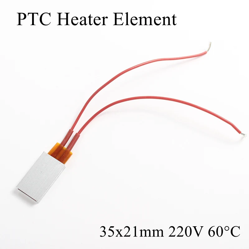 35x21 мм 220 в 60 градусов Цельсия Алюминиевый PTC нагревательный элемент постоянный термостат термистор воздушный Датчик нагрева с оболочкой 35*21 мм