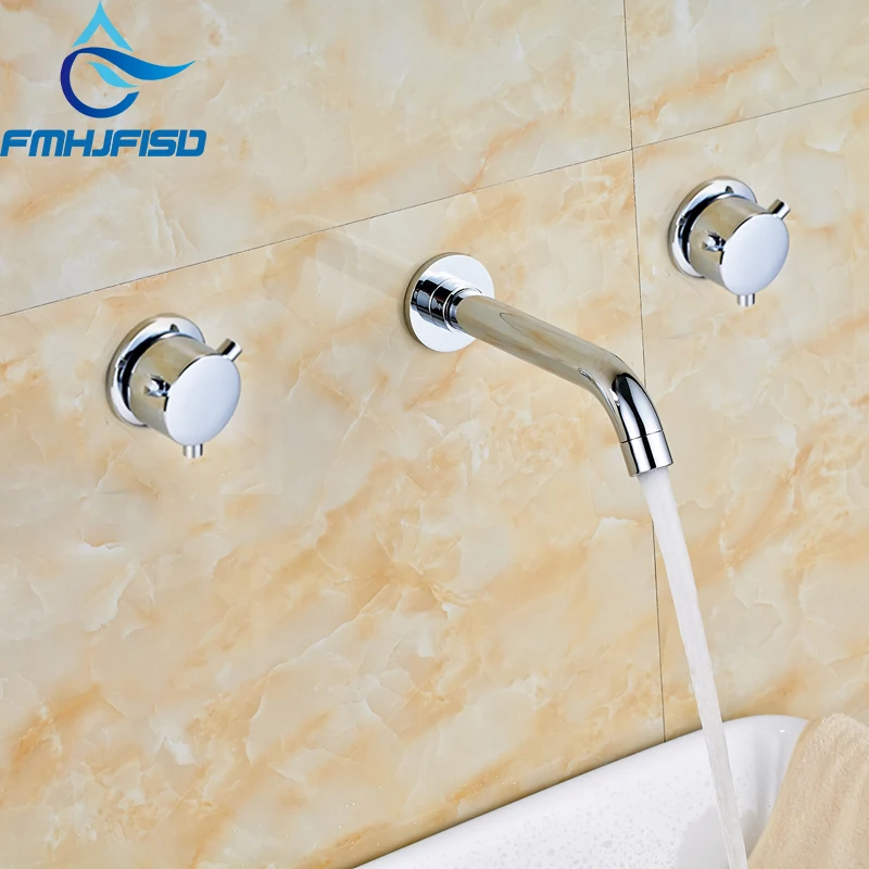 

Chrome Polished Bathroom Basin Faucet Widespread Basin Sink Mixer Water Tap Tub Faucet