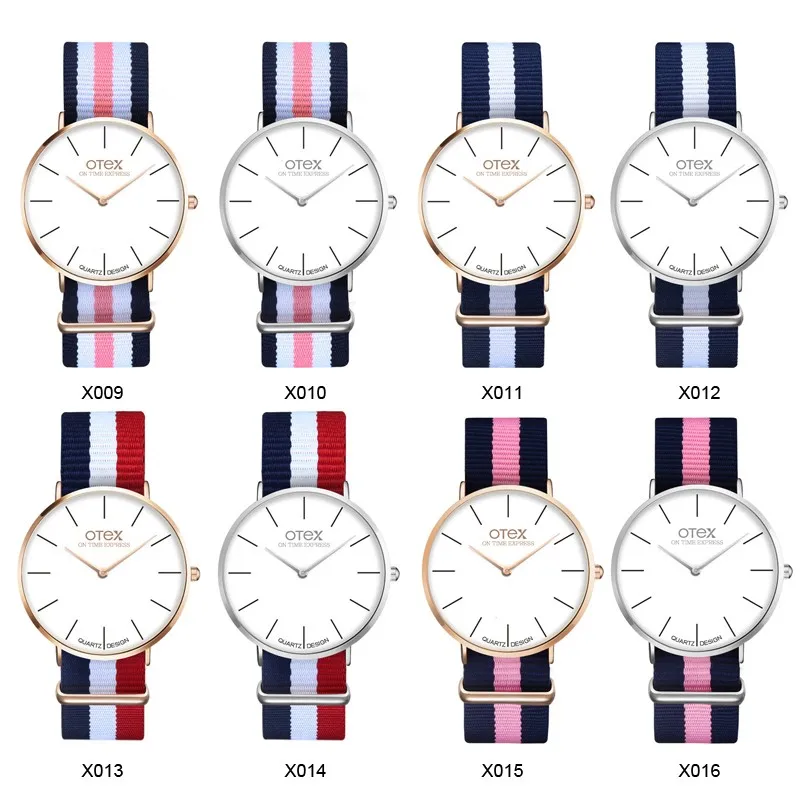 OTEX brand Couple watches men women quartz watch nylon striped Lovers watch luxury sports waterproof wristwatch reloj mujer OTEX brand Couple watches men women quartz watch nylon striped Lovers watch luxury sports waterproof wristwatch reloj mujer
