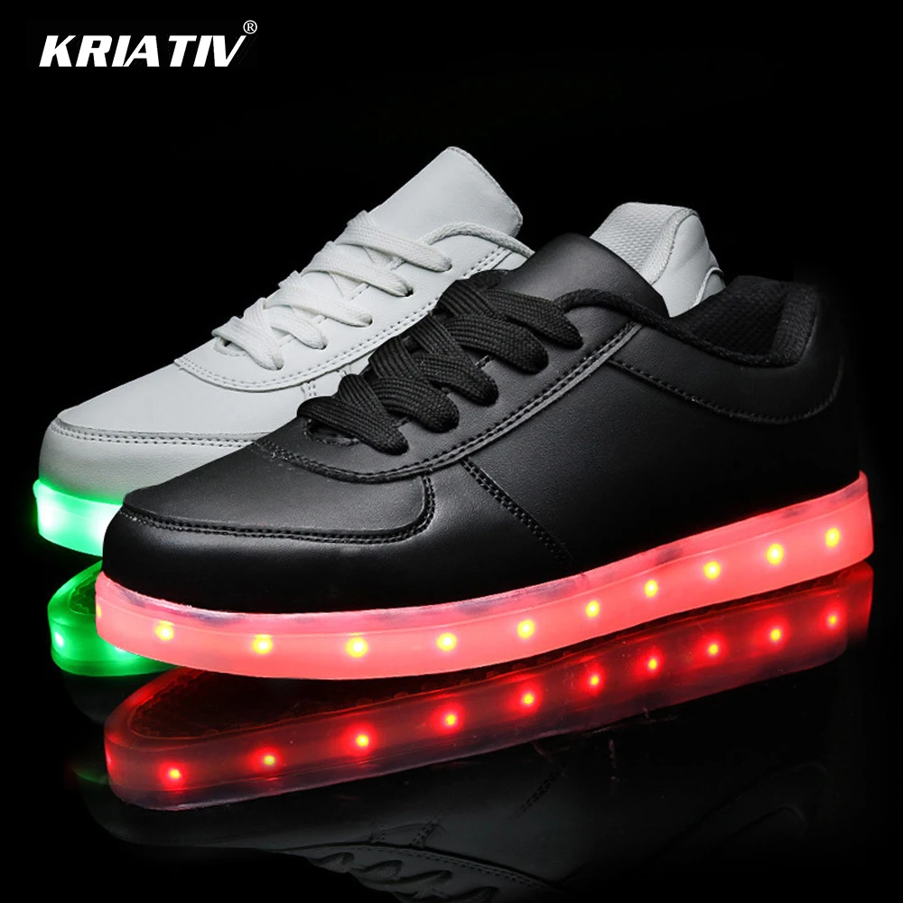 online 7 KRIATIV cores de Carregamento USB Led Crianças calçados infantis chinelos led fazer com a luz para cima menina sapatos luminosos Tênis Brilhantes sapato