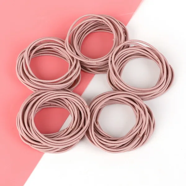 100pcs/lot 5CM Nylon Elastic Hair Bands Ponytail Holder Rubber Band Headband For Women Girls Hair Ties Gum Hair Accessories pink hair clips Hair Accessories