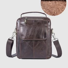 CARANFIER мужские дорожные сумки из натуральной яловой кожи мини сумки на плечо винтажные мужские однотонные сумки через плечо на молнии