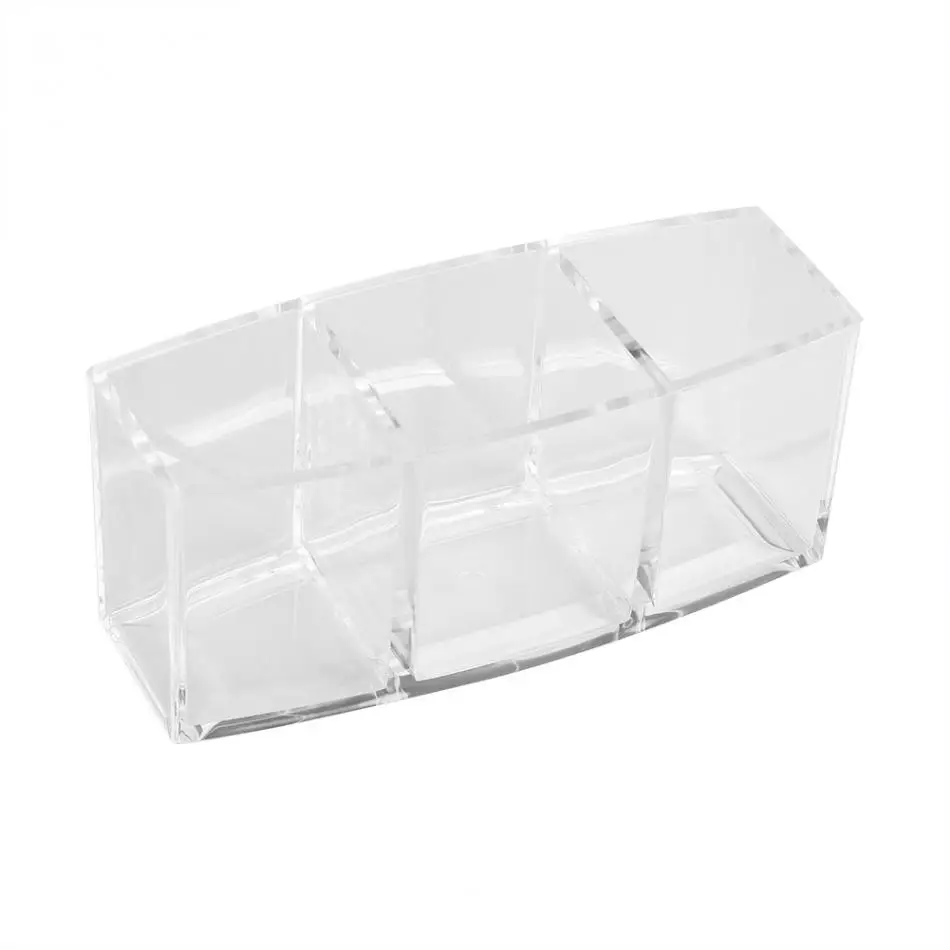 

3 Lattice Transparent Acrylic Cosmetics Pencil Case Makeup Brush Lipstick Organizer Cosmetic Holder Tools Storage Box