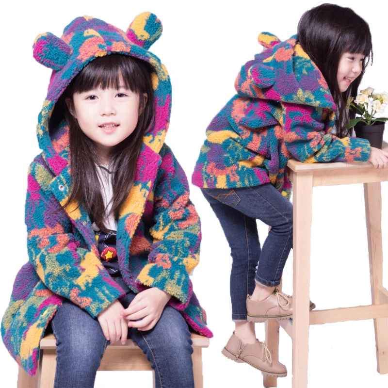 

Winter Baby Girls Fashion Warm Jacket Coat Girls Winter Thick Colorful Outerwear Jacket Kids Long-style Coat Children Clothes