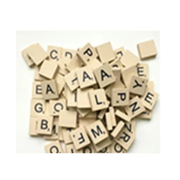 

100Pcs Children Game Box Natural Wood 26 English Letters Figurines Miniatures Colourful Scrabble Tiles Garden Party Suppies