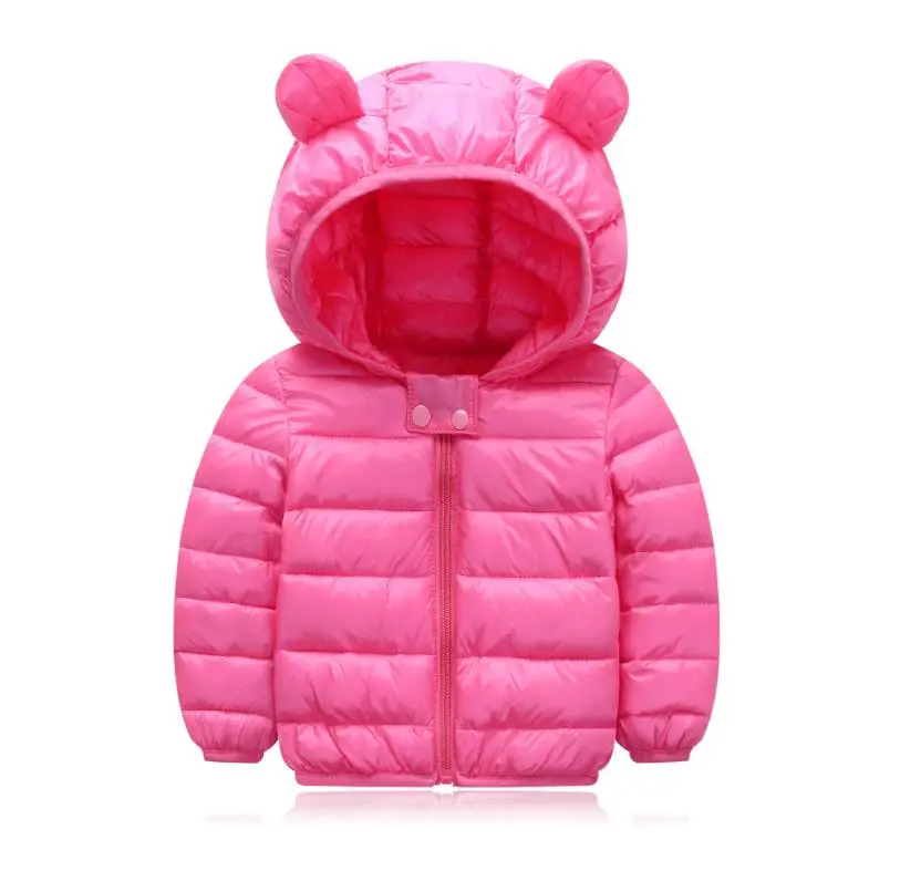 Детская куртка; сезон осень-зима; теплые куртки для девочек; пальто; куртки для маленьких мальчиков; детская одежда с капюшоном и ушками; Верхняя одежда; пальто; костюмы - Цвет: pink