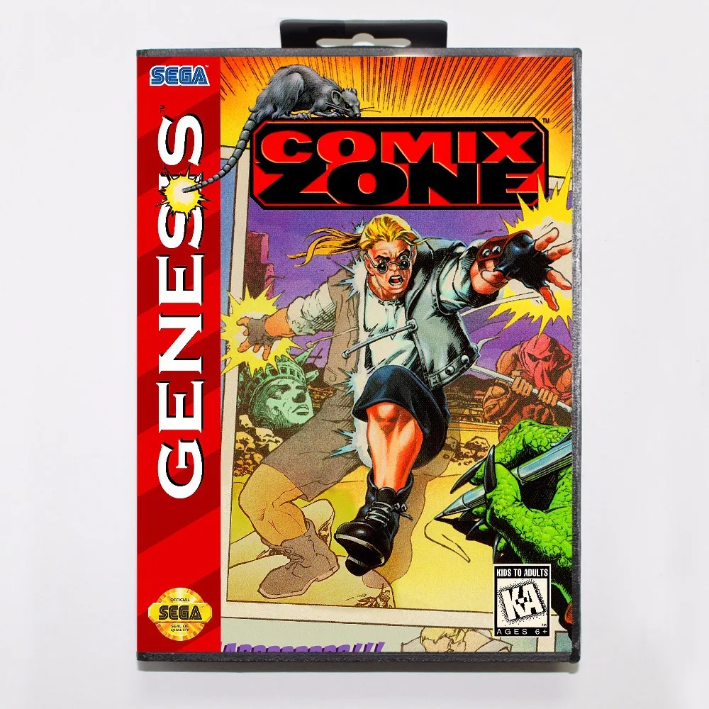 

Comix Zone Game Cartridge 16 bit MD Game Card With Retail Box For Sega Mega Drive For Genesis