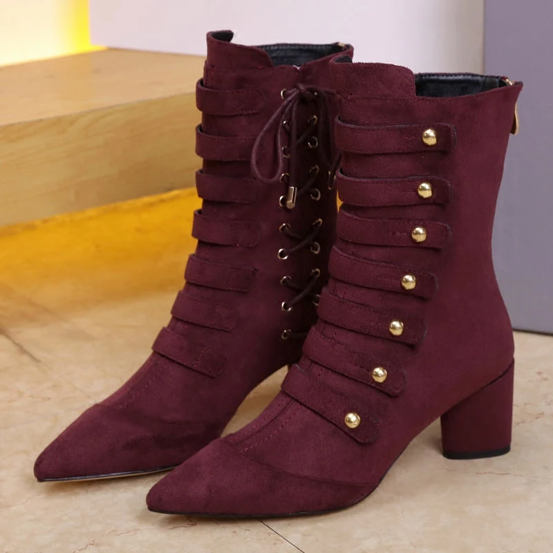 beige ankle boots with heel