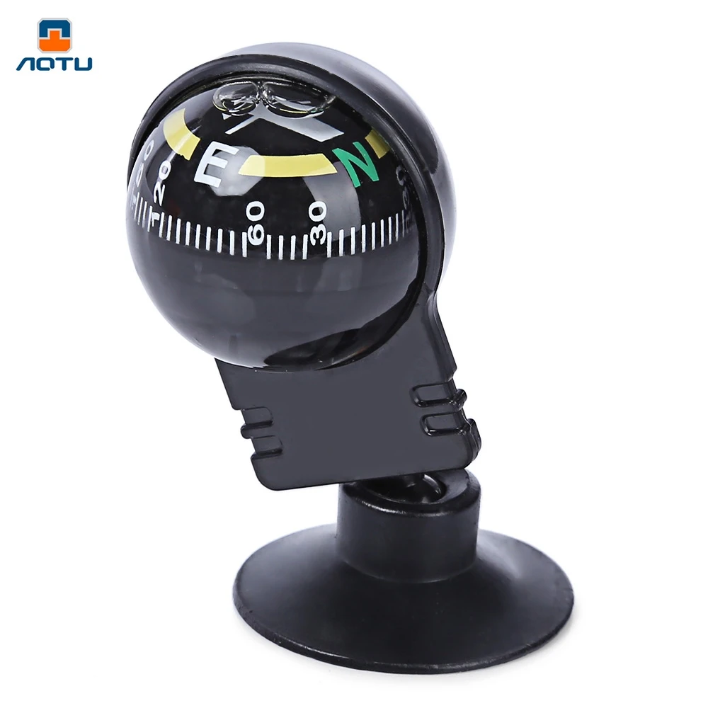 

1Pc 55x30x30mm 360 degree rotation Waterproof Vehicle Navigation Ball Shaped Car Compass Ball with Suction Cup