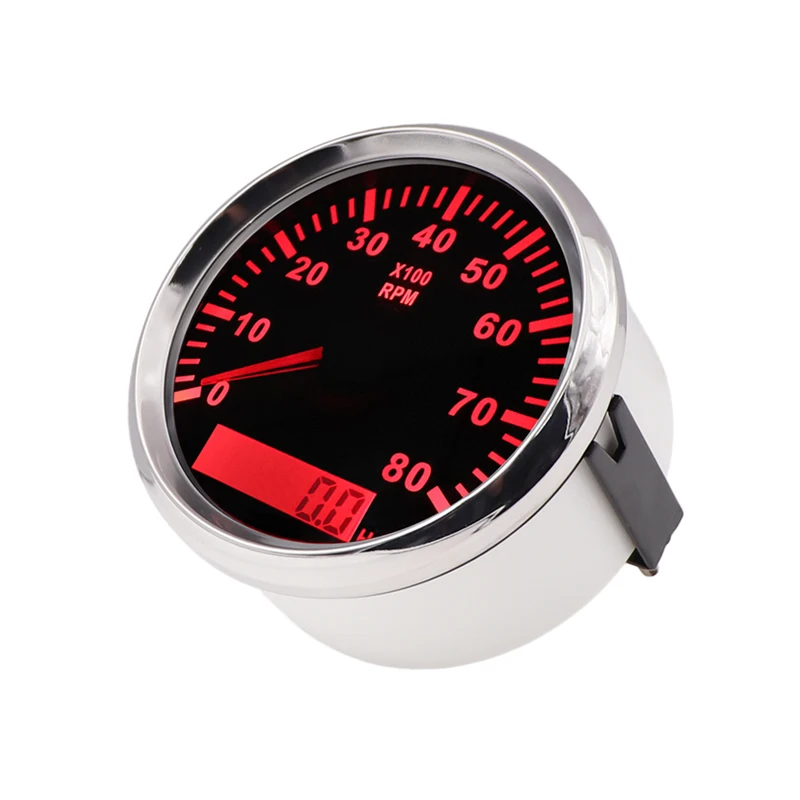 

85 mm Marine Tachometer 8K Gauge LCD Digital Display Meter Hour meter Boat RPM Tachometer 8000 RPM Gauge 12V/24V With Backlight