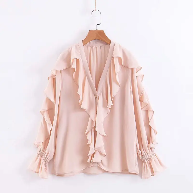 

fashion women 2019 Limited Special Offer Cotton Xq8-45-9224 Stacked Decorative Shirts With European And American