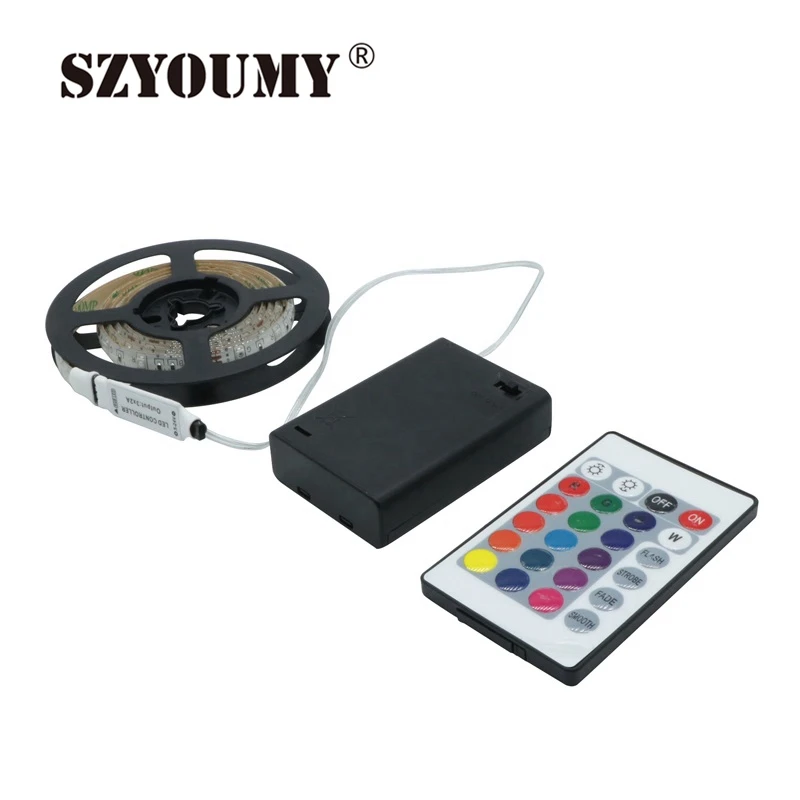 SZYOUMY RGB Led Light Strip Battery Powered+RGB Remote Controller+24