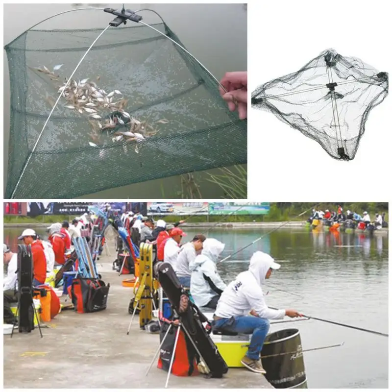 

Outdoor Portable Folding Fishing Net Landing Network for Catching Fish Shrimps 60cm*60cm River Fishing Tools