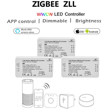 

ZIGBEE Led WW/CW dimmer strip controller zigbee controller LED DC12-24V LED strip controller zll app controller zll standard led