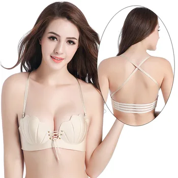 

BRZFMRVL Sexy Seamless Bra Comfortable Wire Free Sexy Lingerie Women pull B Bra Shell Massage Underwear Women Super Push Up Bra