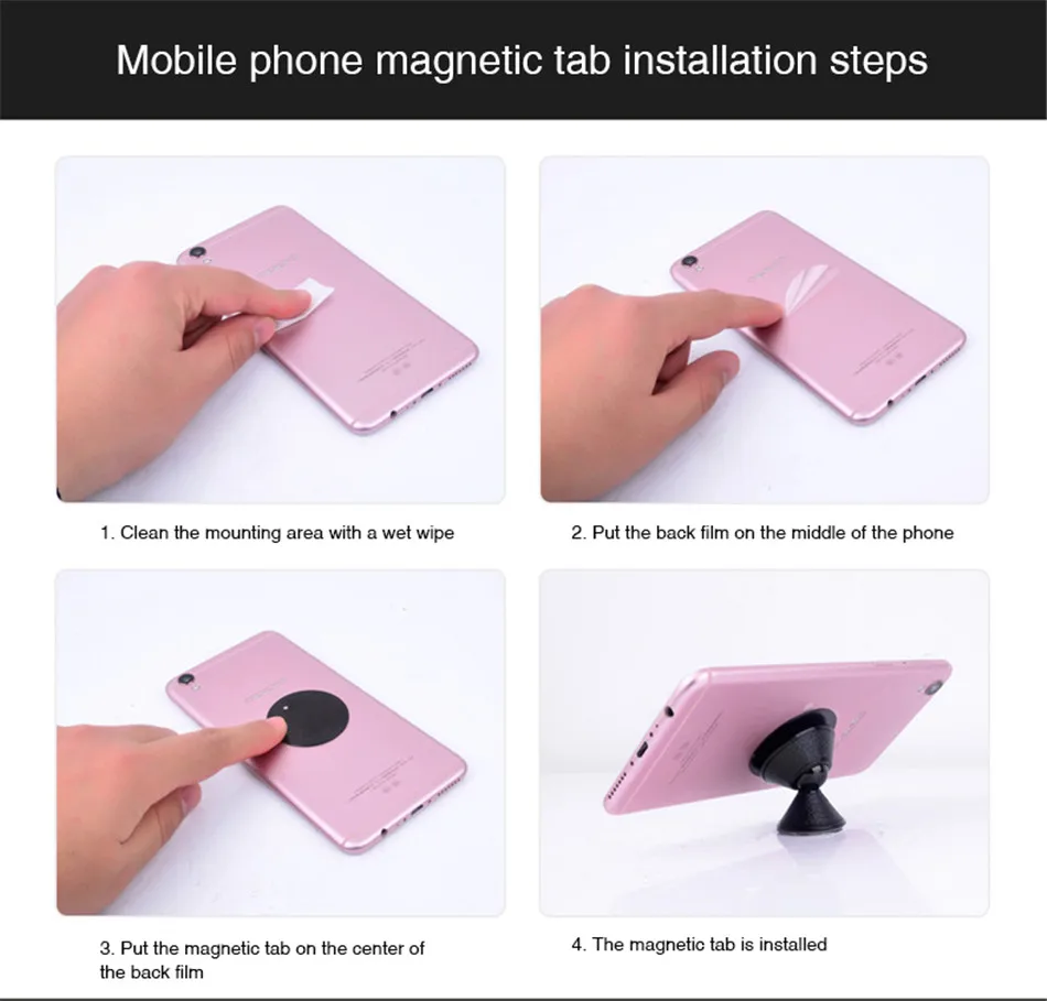 Universal Glowing Magnetic Car Phone Holder 360 Rotation GPS Leather Mini Mobile Phone Car Holder Stand For iphone X Samsung S9 (11)