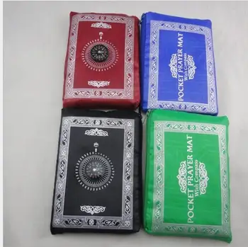 

Newest Muslim Prayer Mat Pocket Prayer Mat With Compass 4 Colors DHL Fedex Free Shipping