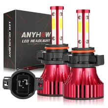 4 стороны чипов фар автомобиля Светодиодный Противотуманные фары 100 Вт 8000LM H7 H4 H11 H13 5202 9012 9007 9005 9006 6000K светодиодный свет для авто фары белый/синий/лед синий/зеленый/желтый