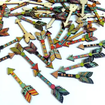 

150pcs 12*44mm wooden buttons beautiful arrow shape sewing clothes button for craft scrapbooking accessories for craft accessor