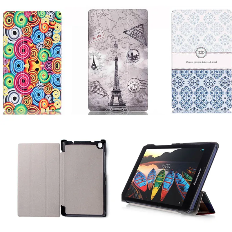 

CY Colored Drawing Pu Leather With Hard Shell Stand Case Cover For Lenovo tab 3 8 8.0 inch TB3-850F TB3-850M 8 inch Tablet