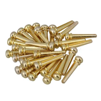 

Yibuy 30 Pieces Metal Bridge Pins End Pins Endpin for Acoustic Guitar Golden