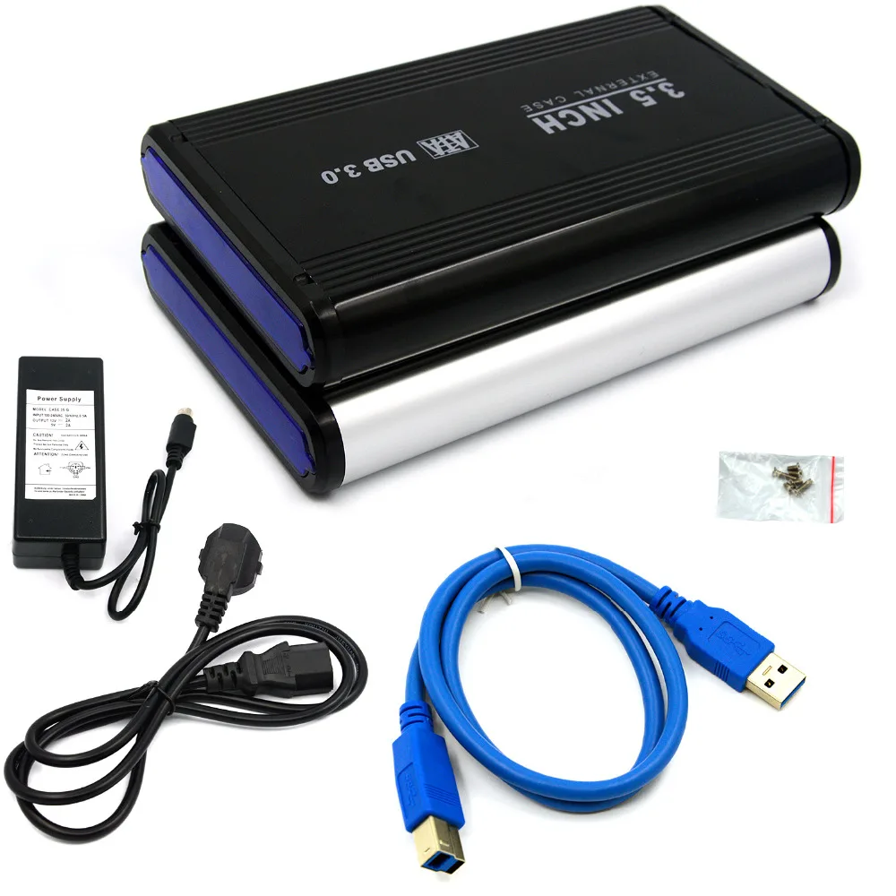 

3.5 Inch SATA USB 3.0 External Hard Drive Disk HD HDD Box Case Storage Enclosure with Dock and 2A US Plug Power Adapter hot sale
