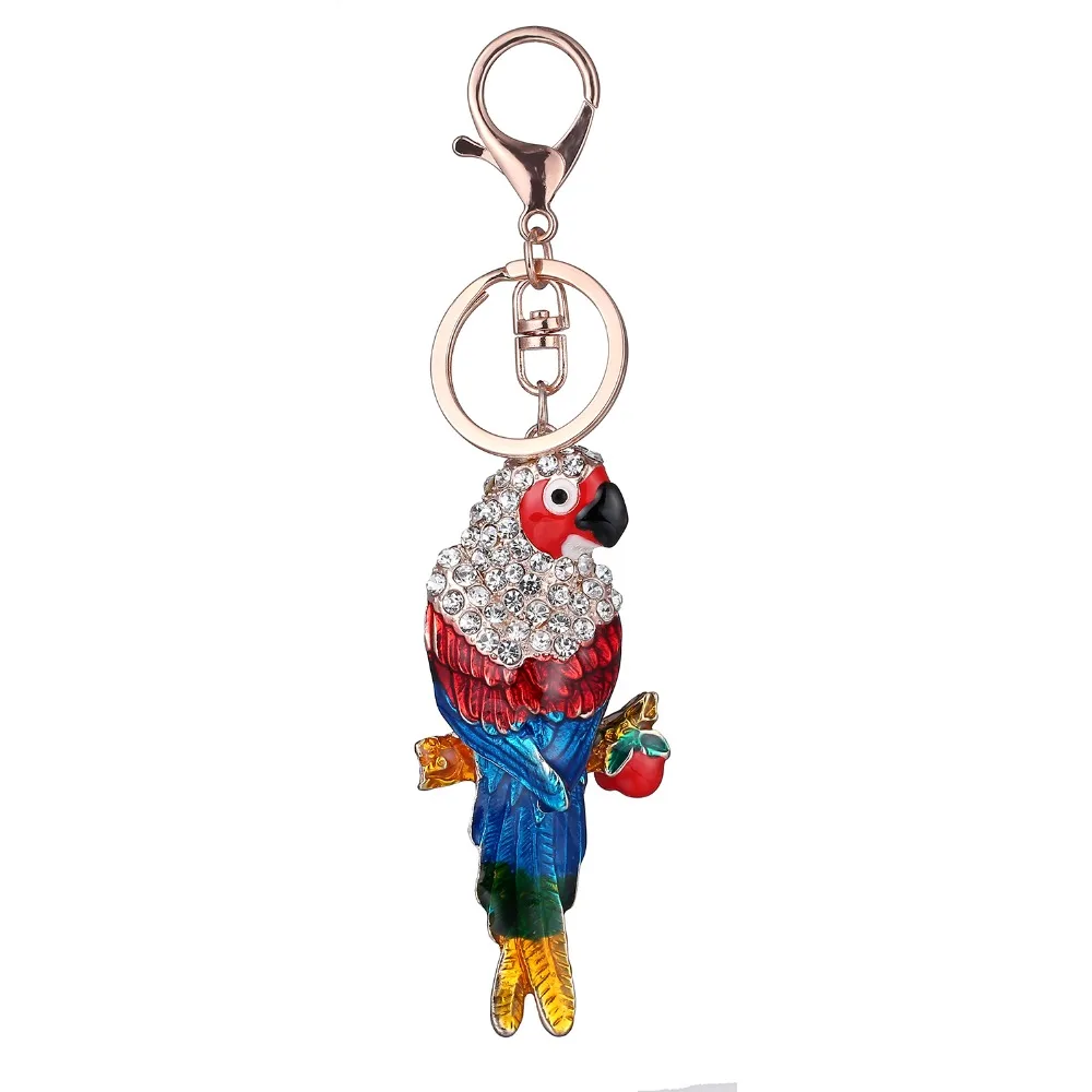 Parrot Bird Pendant Charm Rhinestone Crystal Purse Bag Keyring Key Chain Accessories Wedding Party Gift | Украшения и аксессуары