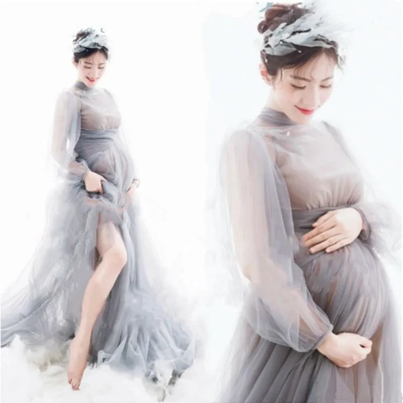 Кружевное платье для беременных с длинным рукавом, платья для беременных, вечерние платья для фотосессии, Одежда для беременных женщин