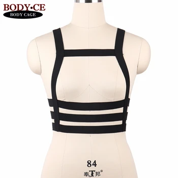 

Hot Womens Sexy Tops Open Cage Bra Body Harness Strappy Goth Bondage Lingerie Elastic Bustier Fetish Erotic Burlesque Dance Wear