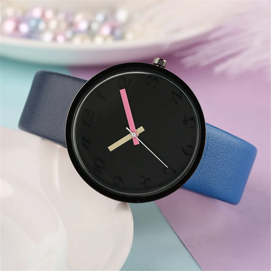 Fashion Genuine Leather Women Quartz Watch Simple Ladies Dress Watches Girls Wristwatches Creative Clock Gift Relojes Mujer      (9)