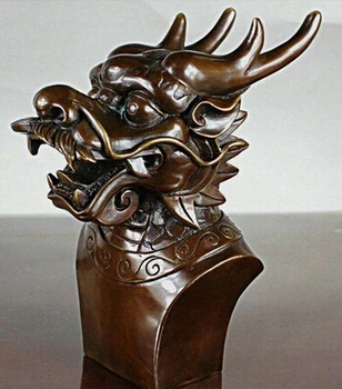 

Antique bronze Pure Copper Brass 7 China folk Bronze puro cobre refinado da do deus besta