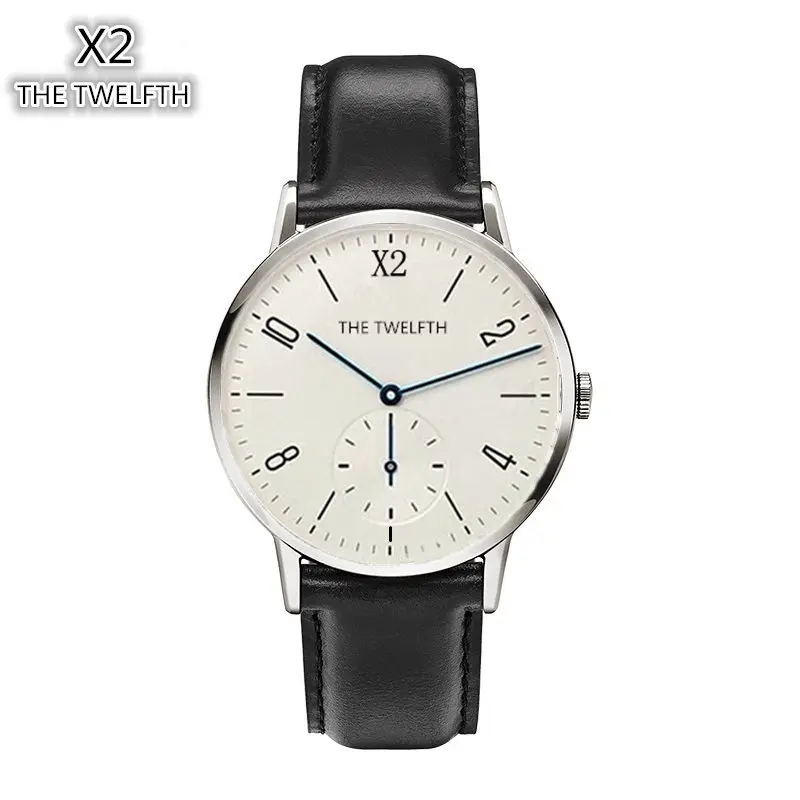 

Reloj Hombre 2016 New Fashion Brand X2 THE TWELFTH Quartz Watches Luxury Genuine Leather Watches Men Dress Horloge Wristwatches