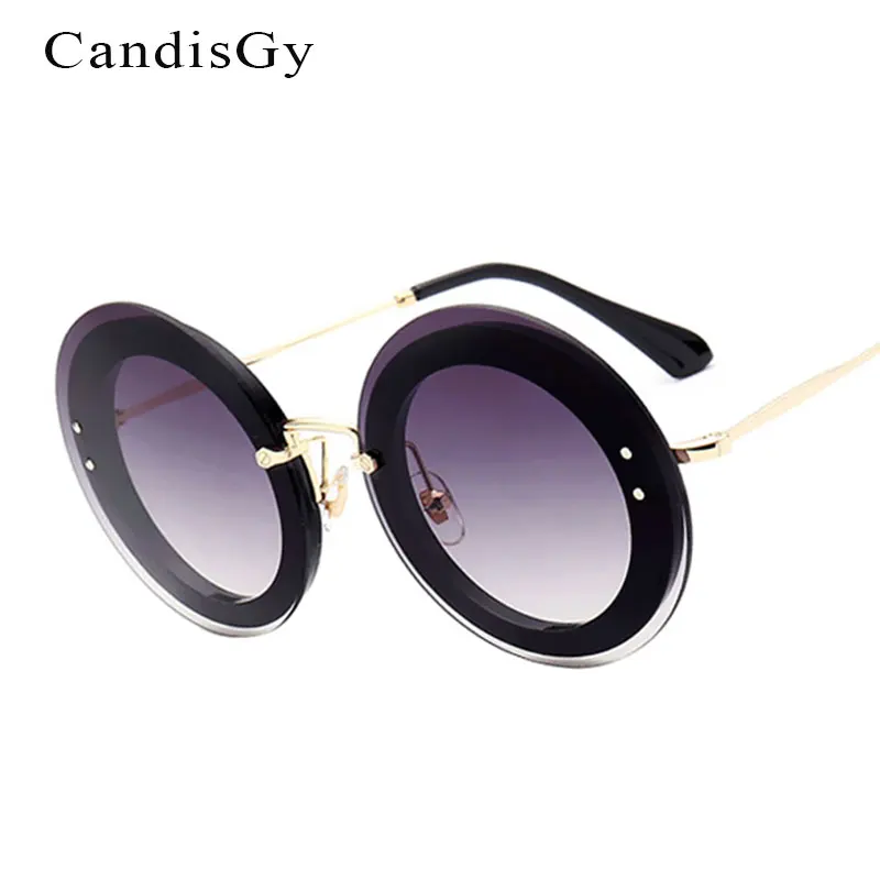 New Round Fashion Sunglasses Women Brand Designer Lady Female Sun glasses UV400 Rimless Photochromic