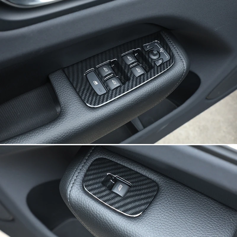 

For Volvo XC60 2018 2019 ABS Carbon fibre Car Door and window glass lifting switch Cover Trim auto accessories car styling 4pcs