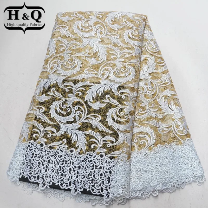 

H&Q African cord lace fabrics white water soluble embroidered 2018 high quality for clothes wedding dresses party diy sewing