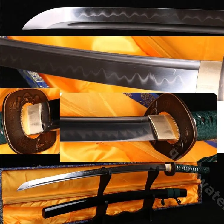 

41' 1095 CARBON STEEL CLAY TEMPERED BLADE COPPER TSUBA JAPANESE SWORD KATANA