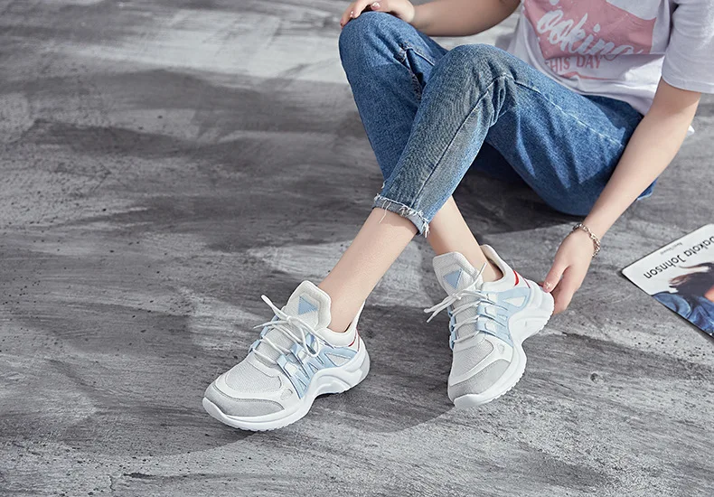 2018 New Fashion Women Casual Shoes Women Sneakers Trends Ins Female White Flats platform Spring Summer Lace Up Large size 35-43 (12)