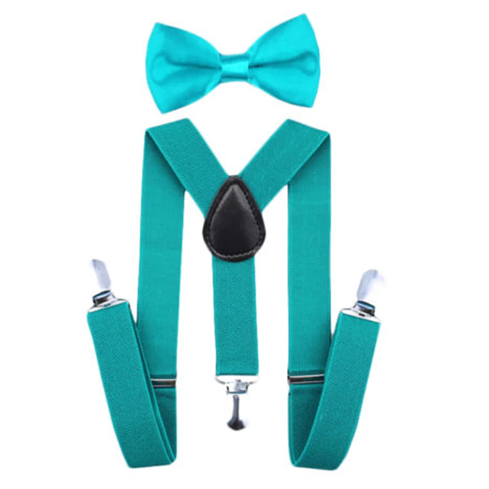 Регулируемая мода мальчиков хлопчатобумажный галстук вечерние галстуки подарок высокое качество для маленьких мальчиков малышей бабочка галстук-бабочка+ на подтяжках комплект одноцветное Цвет