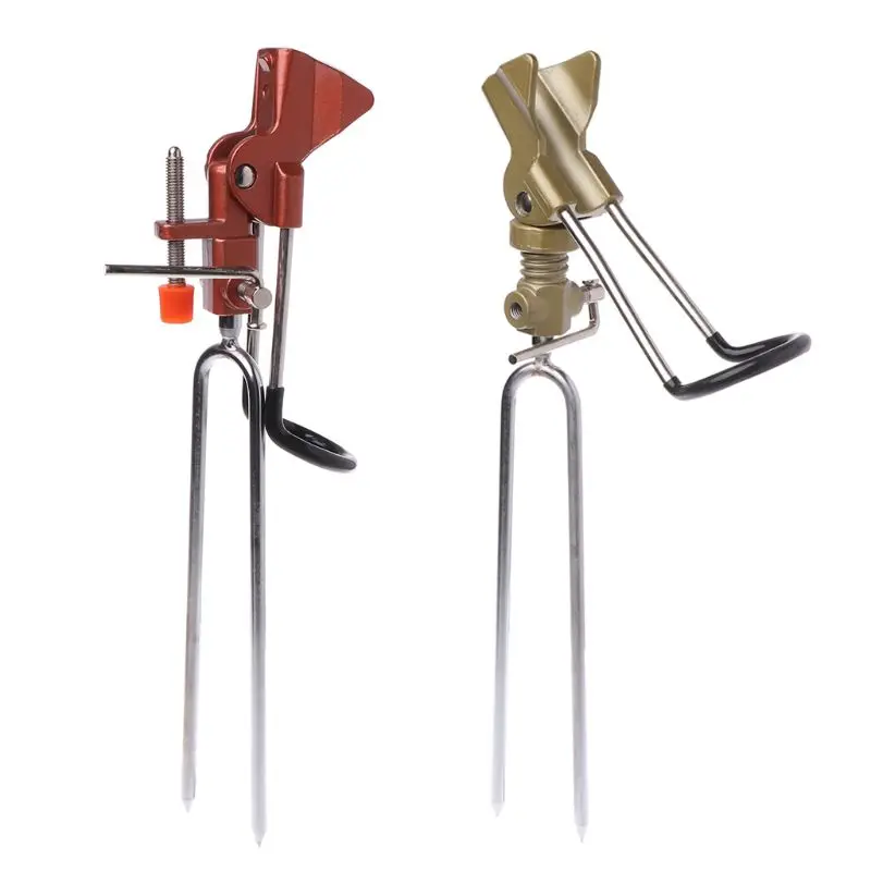 

Fishing Rod Holder Aluminum Alloy Double Slots All Direction Adjustable Support Ground Stand Rack Multiple Angle Tackle Outdoor