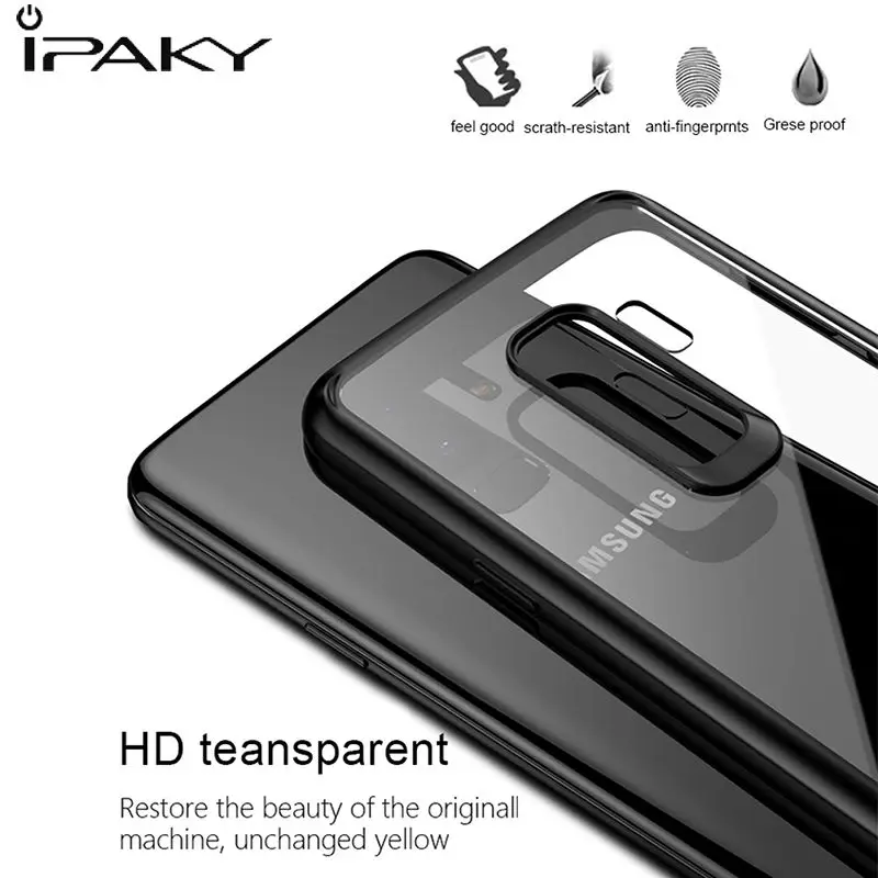 

IPAKY Case For Samsung Galaxy S9 Case Soft TPU+PC Transparent Back Cover Armor Shockproof Case For Samsung Galaxy S9 Plus Fundas
