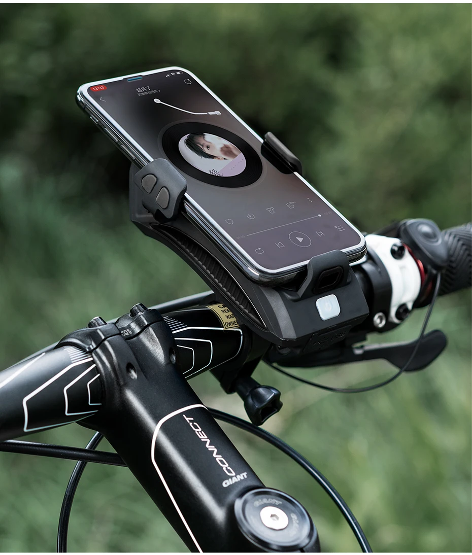 Perfect CoolChange Bike Light Cycling Alarm Bell Smart phone Mount Stand Bicycle Lamp Stand 2000/4000mAh Power Bank Bicycle Front Light 25