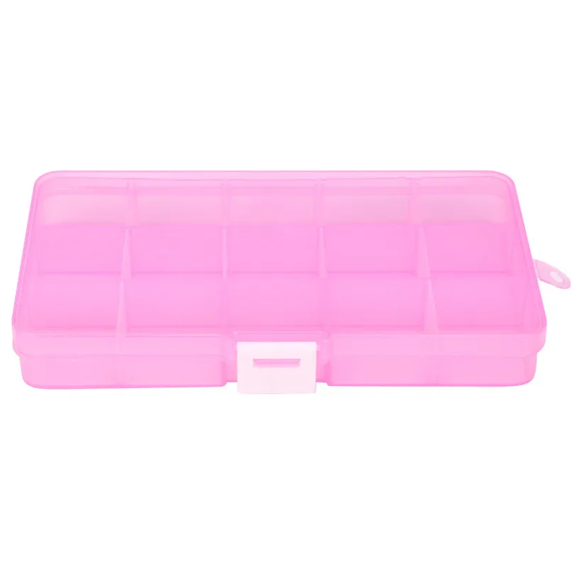 

1PC Plastic Desktop Storage 15 Slots Adjustable Jewelry Storage Box Case Craft Organizer Bead Wholesale Free Shipping #1T3