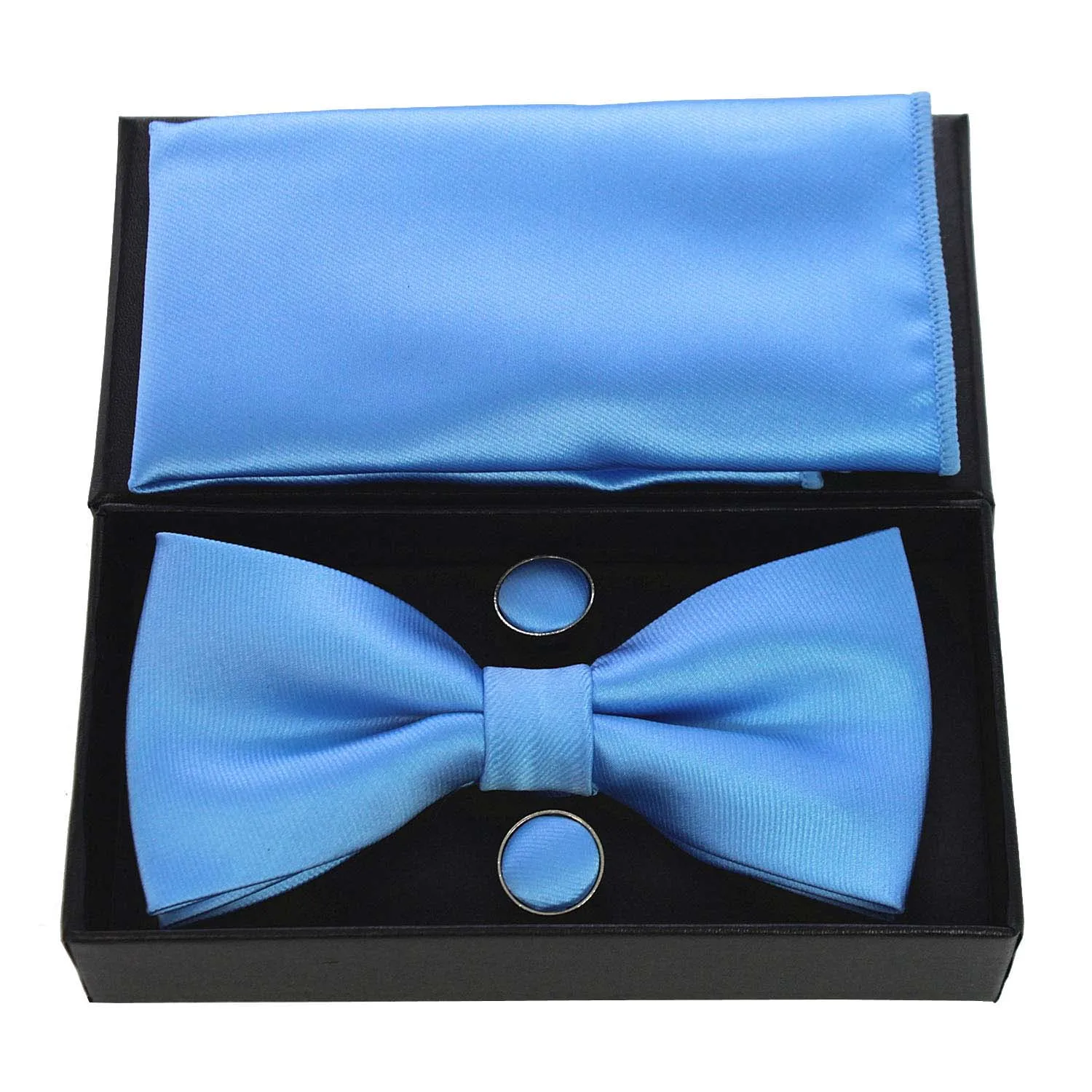 JEMYGINS шелк Soild мужской галстук-бабочка карман квадраты запонки, Подарочная коробка набор бабочка Платок для мужчин вечерние свадебные - Цвет: 4