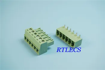 

50Sets 6 Position 3.81 mm 0.150" Terminal Block Header Male Pins Shrouded Right Angle Through Hole + Plug Female Sockets Screw