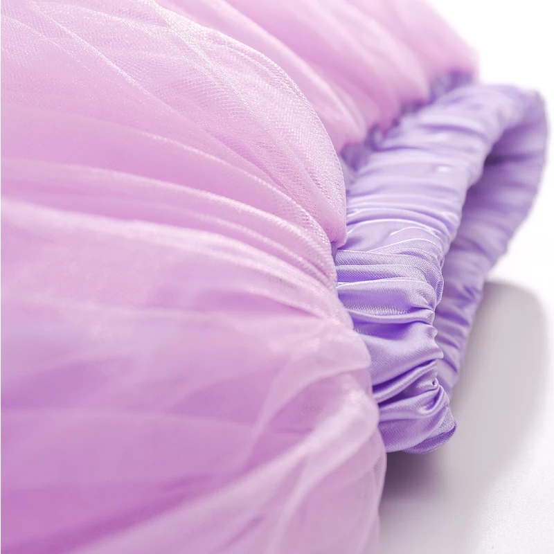 B&N Soft Chiffon Elastic Waist Girl Princess Pettiskirts Children Dance Solid Tutu Skirts Coloful Pompom Tulle Skirts For 2-8T1