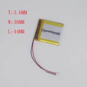 

3.7V Polymer Lithium Battery 363844 navigator MP3/MP4 Point reader GPS 570mAh